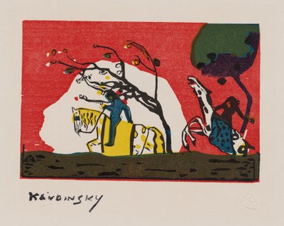 Two Riders in Front of Red by Wassily Kandinsky