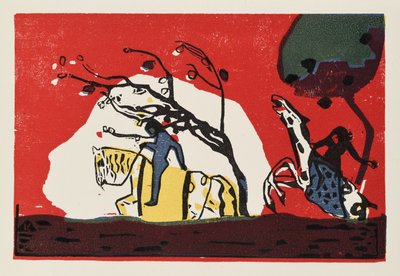 Two Riders before Red by Wassily Kandinsky