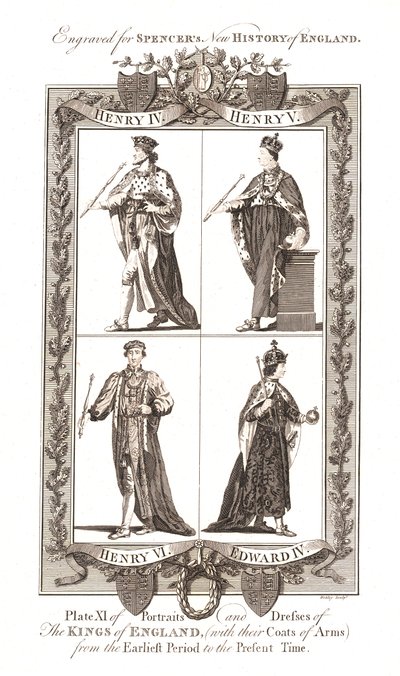 Portraits and Dresses of The Kings of England with Coats of Arms, 1784 by Webley and Scott Ltd