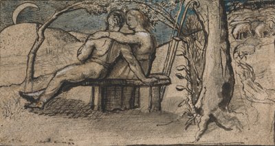 Shepherd and Shepherdess by Moonlight by Welby Sherman