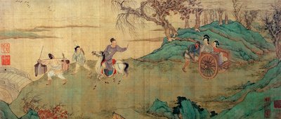 The Student Chang Bidding Farewell to His Lover Ying Ying at the Rest Pavilion (detail) by Wen Zhengming