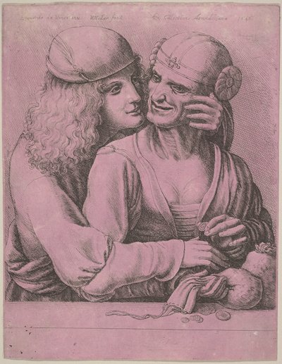 A Young Man Caressing an Old Woman by Wenceslaus Hollar