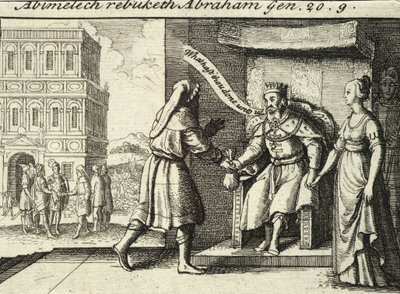 Abimelech rebuking Abraham. State 2 by Wenceslaus Hollar