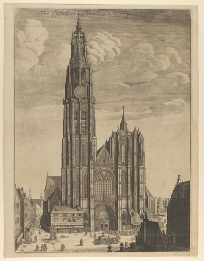 Antwerp Cathedral Prospectus Turris Ecclesiae Cathedralis by Wenceslaus Hollar