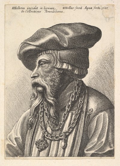 Bearded Man with Chain Necklace, 1647 by Wenceslaus Hollar