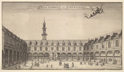 Byrsa Londinensis vulgo the Royal Exchange Royal Exchange, London, ca. 1647 by Wenceslaus Hollar