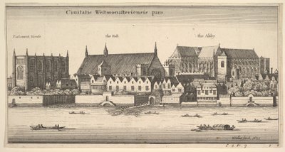 Ciuitatis Westmonasteriensis pars Westminster from the River, 1647 by Wenceslaus Hollar