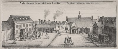 Courtyard of Arundel House from the North by Wenceslaus Hollar