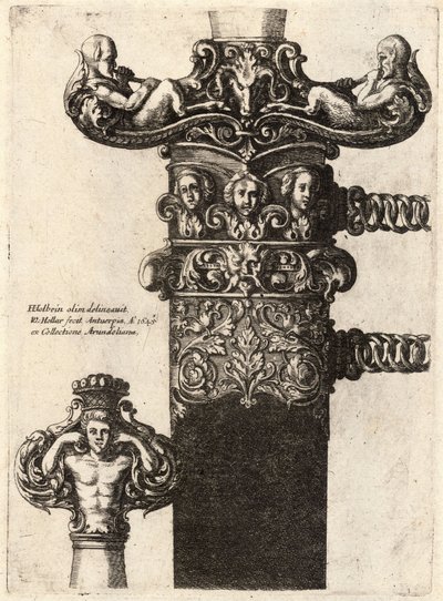 Dagger and scabbard, from a drawing by Hans Holbein by Wenceslaus Hollar