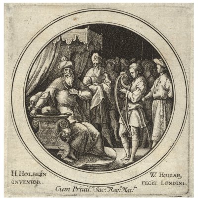 David before Saul (State 2) by Wenceslaus Hollar