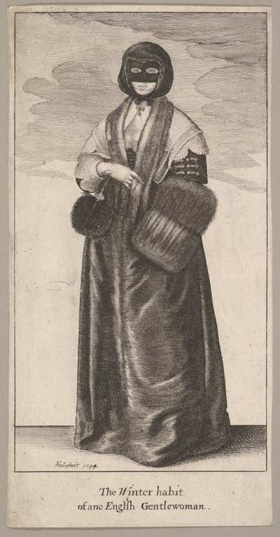 English Lady in Winter Costume by Wenceslaus Hollar