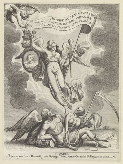 Fame Overcomes Time and Death by Wenceslaus Hollar