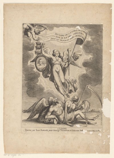 Fame Overcomes Time and Death (series title on object: History of the Entry of the Queen Mother of the Most Christian King into the United Provinces of the Netherlands) by Wenceslaus Hollar