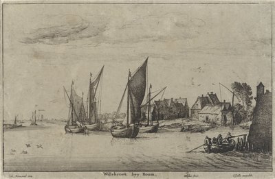 View of Willebroek Near Mechelen (series title: River and Coastal Views) by Wenceslaus Hollar