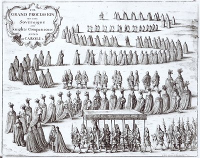 Grand Procession of the Sovereign and the Knights of the Garter at Windsor, 1672 by Wenceslaus Hollar