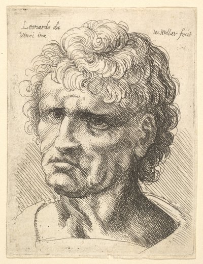 Head of a man with serious expression by Wenceslaus Hollar
