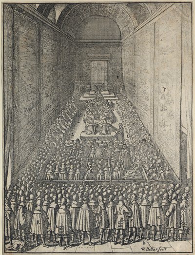 Interior of the House of Lords in session, Palace of Westminster, London by Wenceslaus Hollar