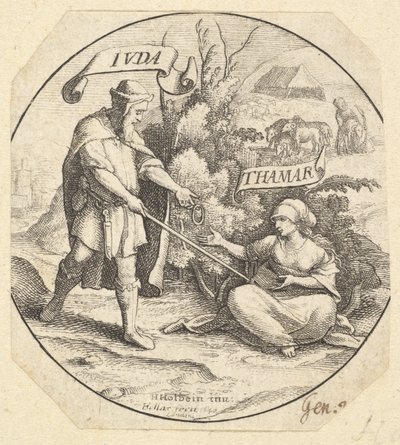 Judah and Tamar by Wenceslaus Hollar