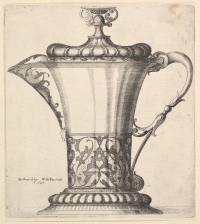 Jug with wide spout by Wenceslaus Hollar