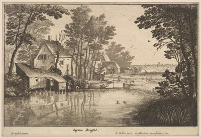 Landscape with an Angler by Wenceslaus Hollar