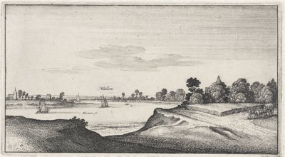 Landscape with View of Mülheim (series: Landscapes and Cityscapes, Amoenissimi Aliquot Locorum in Diversis Provincijs Iacetium Prospectus) by Wenceslaus Hollar