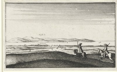 Landscape with View of the Isle of Wight by Wenceslaus Hollar