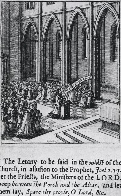 Litany in a church, c.1655 by Wenceslaus Hollar