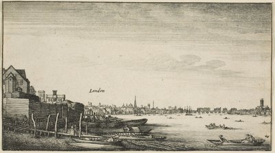 London Viewed from the Thames River at Milford Stairs Below Arundel House by Wenceslaus Hollar