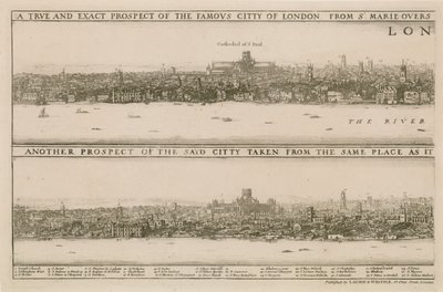 London, before and after the Great Fire by Wenceslaus Hollar