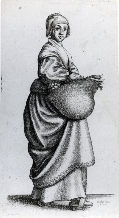 Maid Returning from Market, 1640 by Wenceslaus Hollar