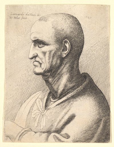 Man with stern expression in profile to left by Wenceslaus Hollar