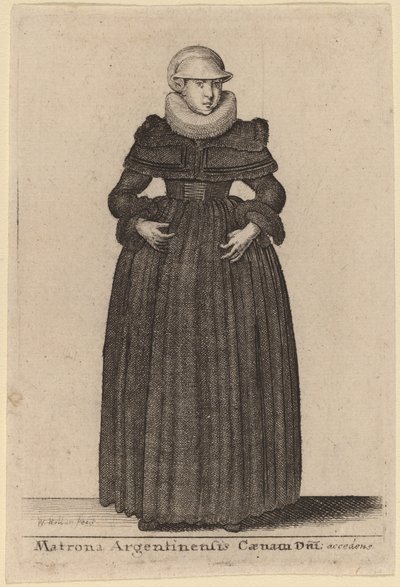 Matrona Argentinensis Caenam Dni Accedens e des Nymphs by Wenceslaus Hollar
