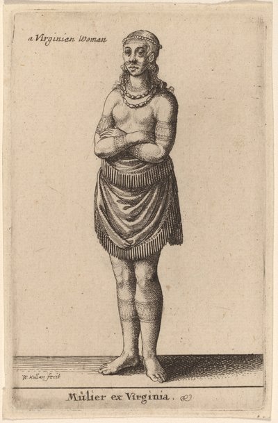 Woman from Virginia by Wenceslaus Hollar