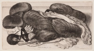 Still Life with Muffs, Gloves, and Scarves by Wenceslaus Hollar