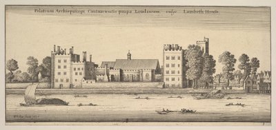 Palatium Archiepiscopi Cantuariensis prope Londinum vulgo Lambeth House Lambeth House: Plate, 1647 by Wenceslaus Hollar