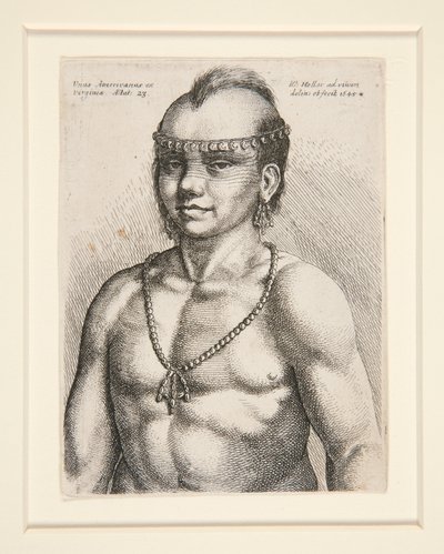 Portrait of a Native American, likely the warrior called Jaques of the Musee-Delaware Nation by Wenceslaus Hollar