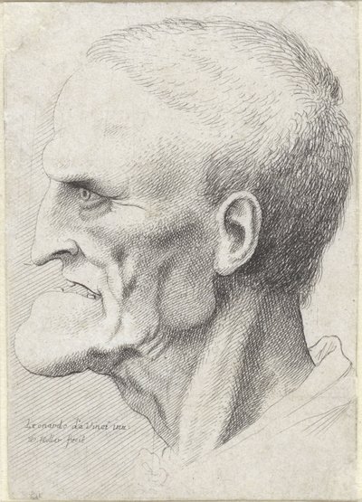 Portrait of an Old Man with Pronounced Chin by Wenceslaus Hollar