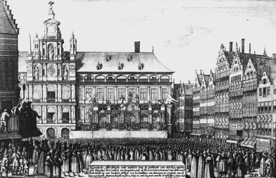 Proclamation of the peace of Westphalia in 1648, engraved by F. Wyngaerde by Wenceslaus Hollar