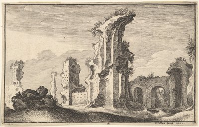 Ruins of St Croix de Jerusalem by Wenceslaus Hollar