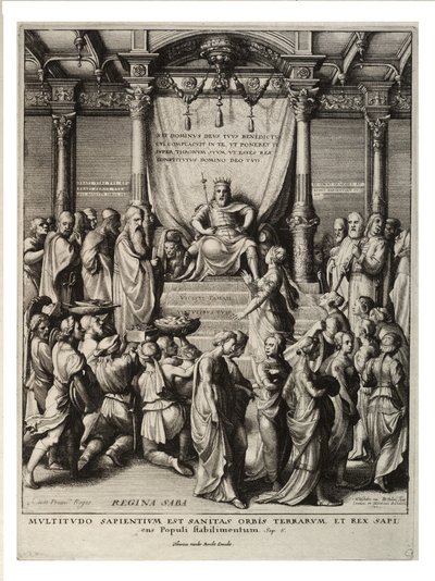 Solomon and the Queen of Sheba (State 3) by Wenceslaus Hollar