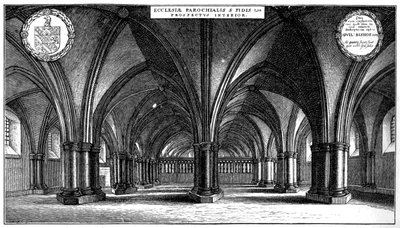 St Faiths Church in the crypt of old St Pauls Cathedral, London by Wenceslaus Hollar