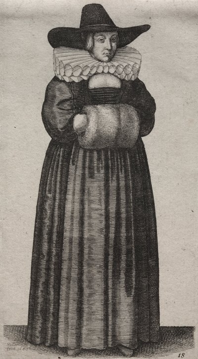The Woman with a Mannish Hat and Light Muff by Wenceslaus Hollar