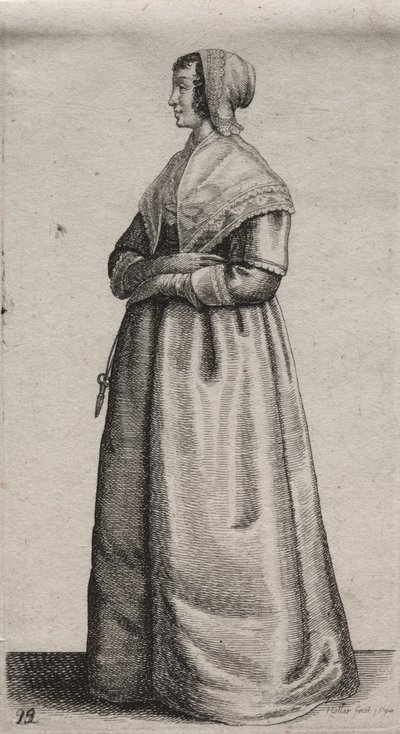 The Woman with Scissors by Wenceslaus Hollar