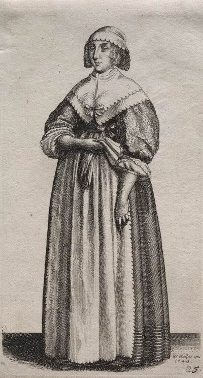 The Woman with Gloves by Wenceslaus Hollar