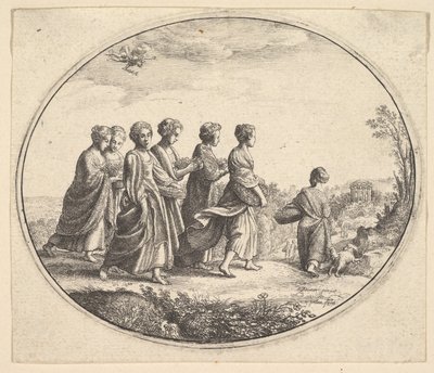 The Daughters of Aglaura Mercury and Herse by Wenceslaus Hollar