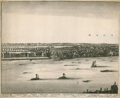 The prospect of London and Westminster taken from Lambeth by Wenceslaus Hollar