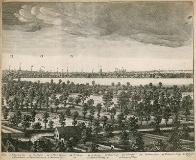 The Prospect of London and Westminster Taken from Lambeth by Wenceslaus Hollar