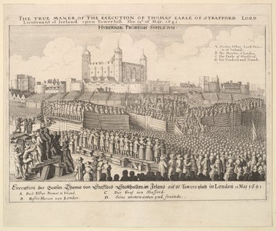The True Manner of the Execution of Thomas Earl of Strafford by Wenceslaus Hollar