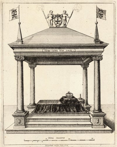 Tomb of Prince Theodosio de Bragança (State 2) by Wenceslaus Hollar