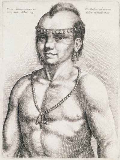 Twenty three year old Indian from Virginia, engraving by Wenceslaus Hollar by Wenceslaus Hollar